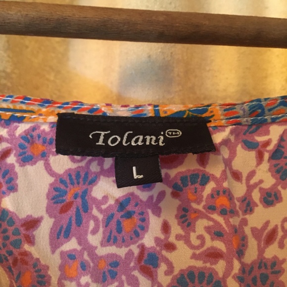 100% Silk tunic/ long shirt with multicolored floral patterns - Picture 4 of 5